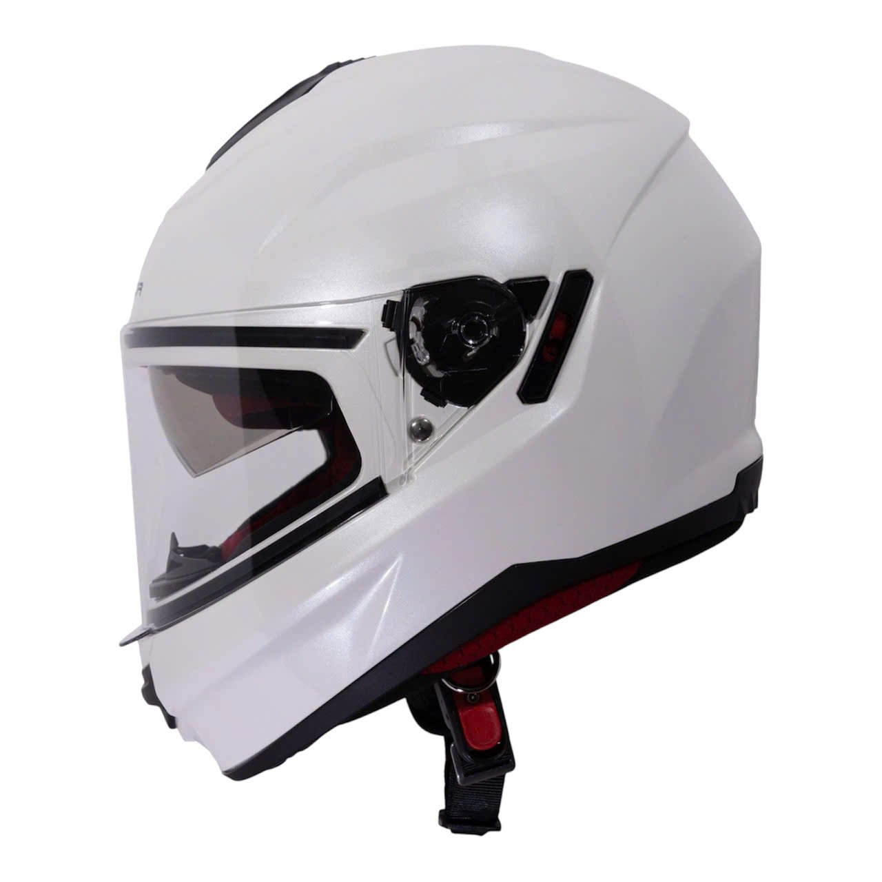 Mũ bảo hiểm Fullface SUNDA 823 2 kính kiểu dáng thể thao-Trắng kim tuyến