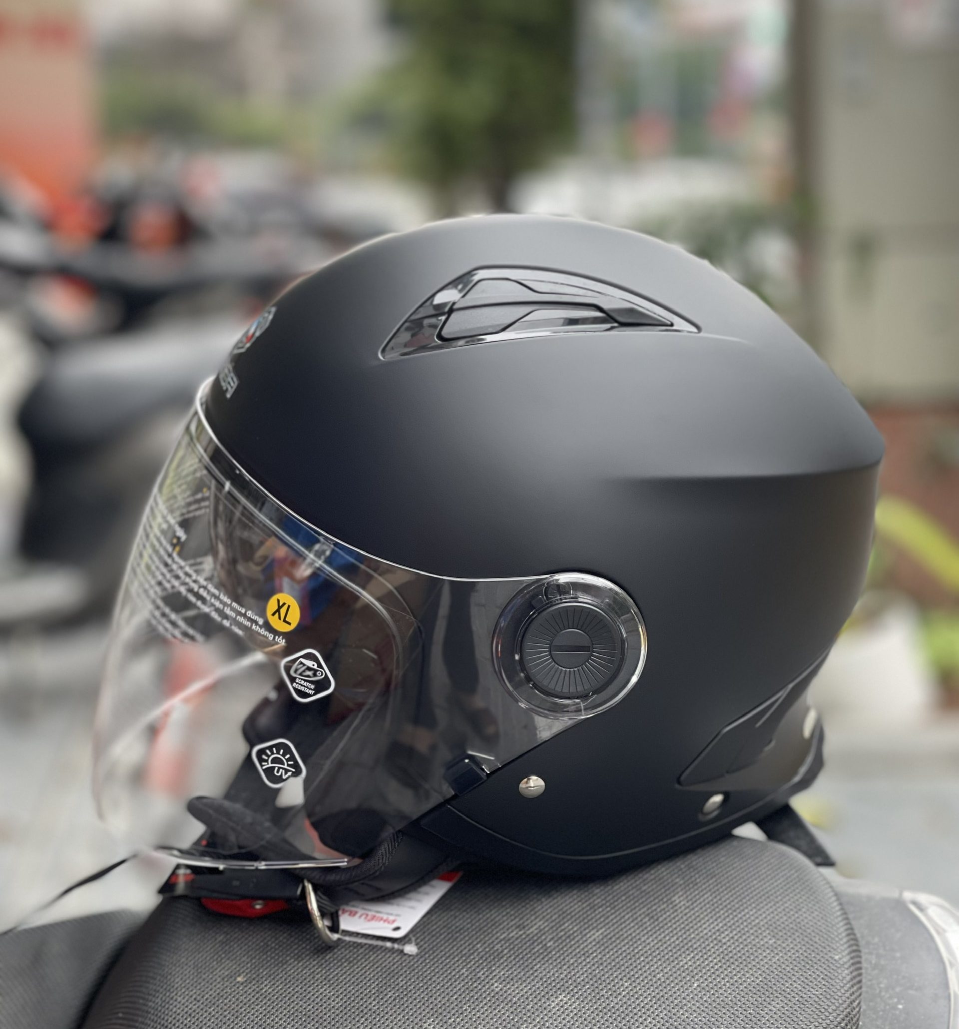 Mũ 3/4 2 kính Sunda 617a- Màu trơn