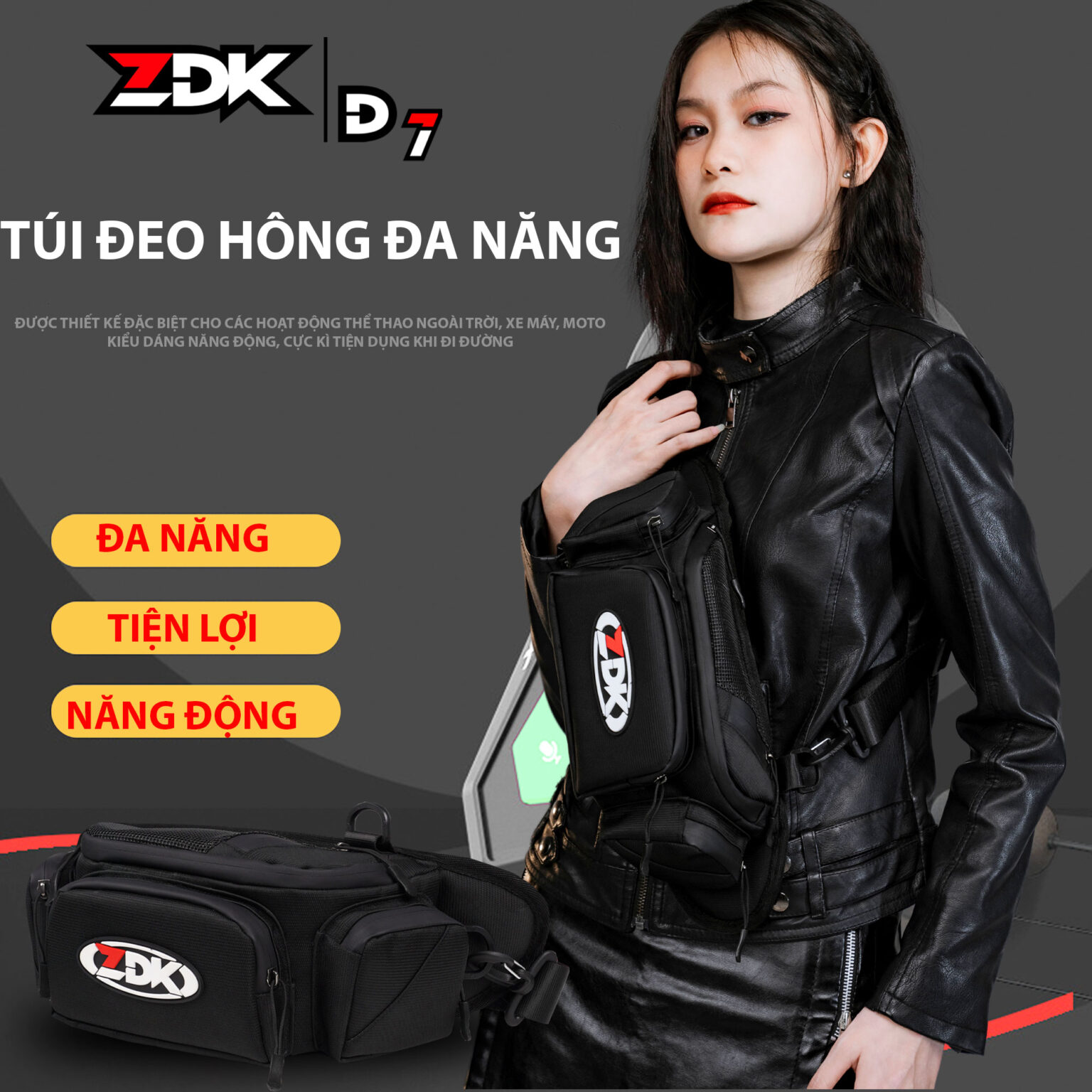Túi Đeo Hông, Đeo Chéo Thể Thao ZDK D7
